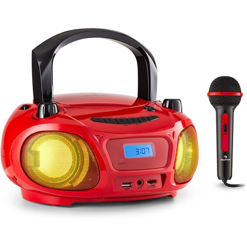 Auna Roadie Sing CD Boombox, Crvena slika 1