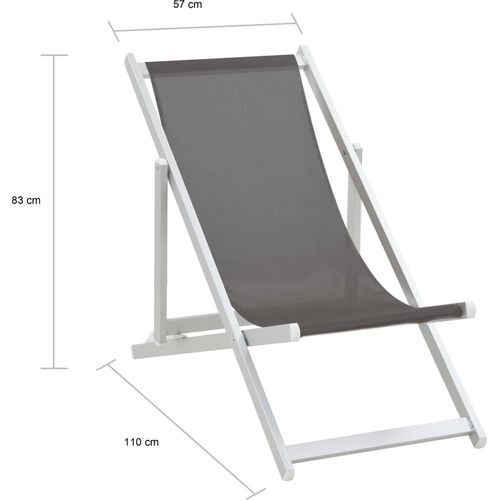 Sklopive stolice za plažu od aluminija i tekstilena 2 kom sive slika 13