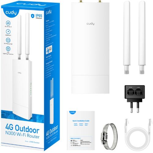 Cudy LT400 Outdoor 4G LTE Cat 4 N300 Wi-Fi Router, Nano SIM Slot, 10/100Mbps WAN/LAN slika 1