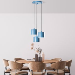 Luster Duz 195Light Blue sa 3 Plafonjere - Svijetloplavi