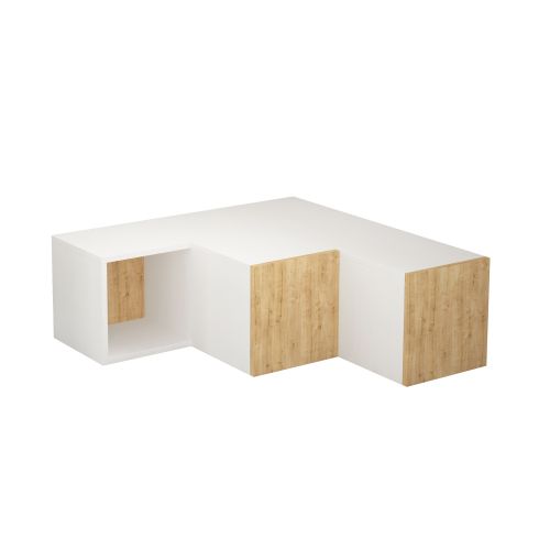 Woody Fashion Stalak za televizor, Bijela boja hrast, Compact - White, Oak slika 3