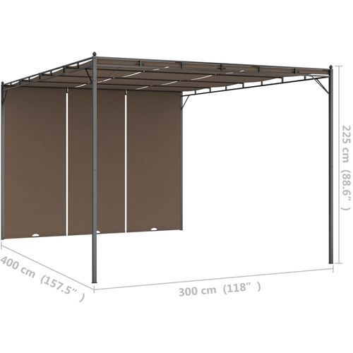 Vrtna sjenica s bočnim zastorom 4 x 3 x 2,25 m smeđe-siva slika 9