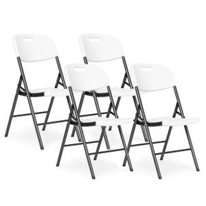 ModernHome set od 4 sklopive stolice – za dom i ugostiteljstvo, metal i HDPE, bijele