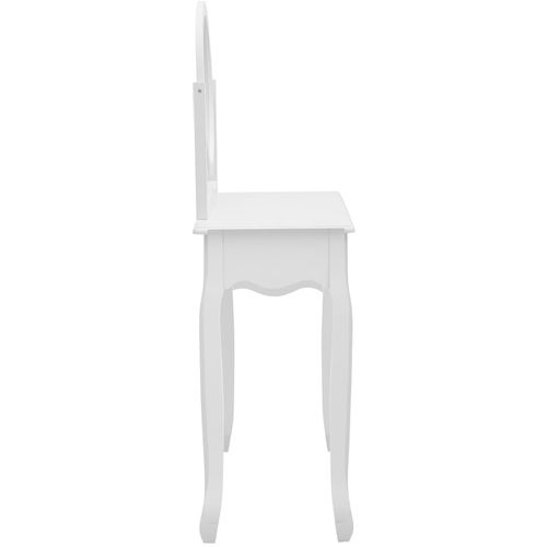 Toaletni stolić sa stolcem bijeli 65x36x128 cm paulovnija i MDF slika 11