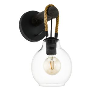 Eglo zidna lampa Roding - E27, crno drvo