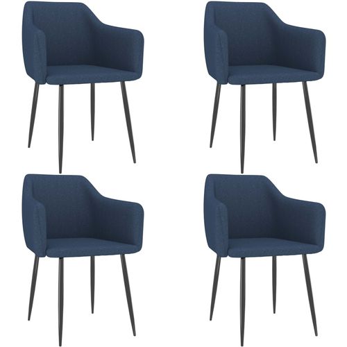 Blagovaonske stolice od tkanine 4 kom plave slika 1
