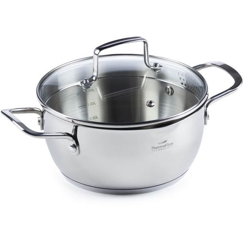 Čelični lonac Rosmarino Pour&amp;Cook II sa staklenim poklopcem 6,5 l - 24 cm silver 20x10 cm slika 2