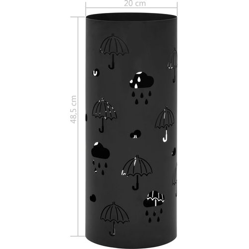 Stalak za kišobrane s uzorkom kišobrana čelični crni slika 28