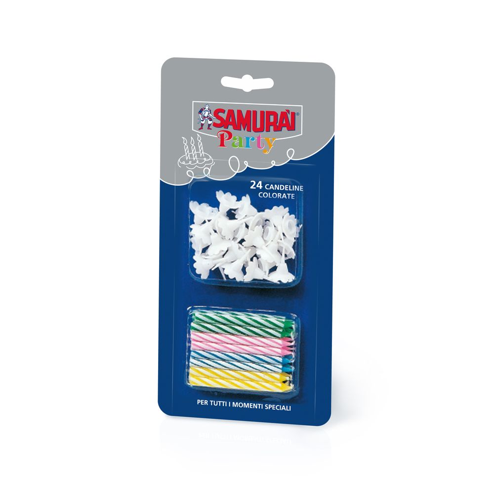 Samurai rođendanske svijećice + stalak 24kom slika 1