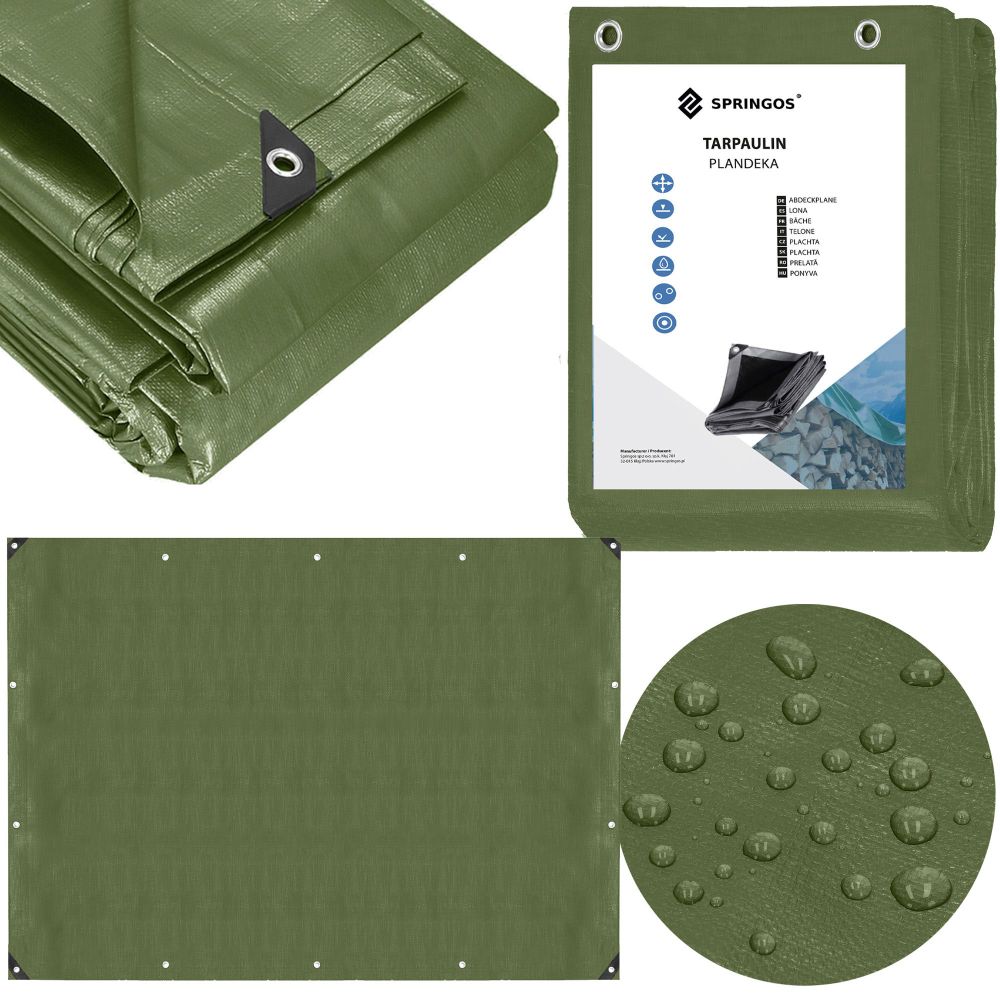 Cerada 5 x 8 m tamnozelena srebrna slika 6
