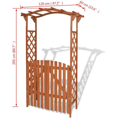 Luk za Vrtna Vrata Masivno Drvo 120x60x205 cm slika 12