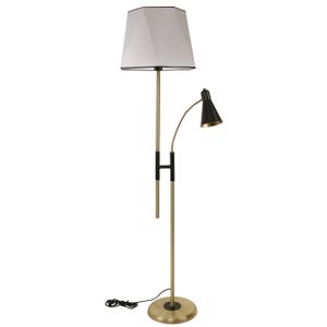 Forza Eskitme Lambader Altıgen Açık Hasır Gri Abajurlu Light Grey Floor Lamp