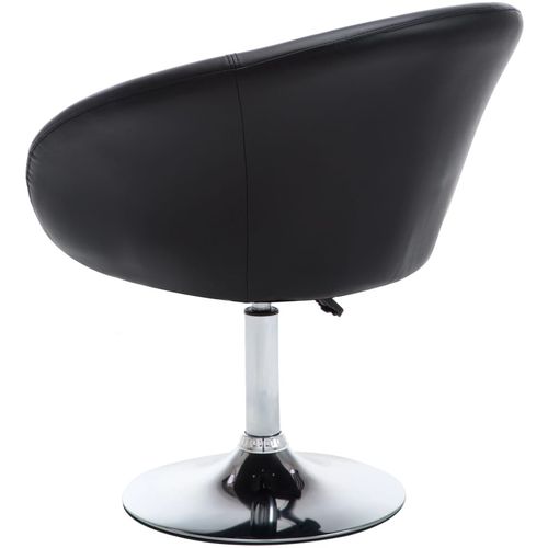 Okretna blagovaonska stolica od umjetne kože crna slika 38