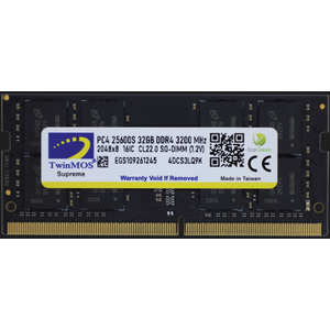 RAM SODIMM DDR4 32GB 3200MHz TwinMOS MDD432GB3200N