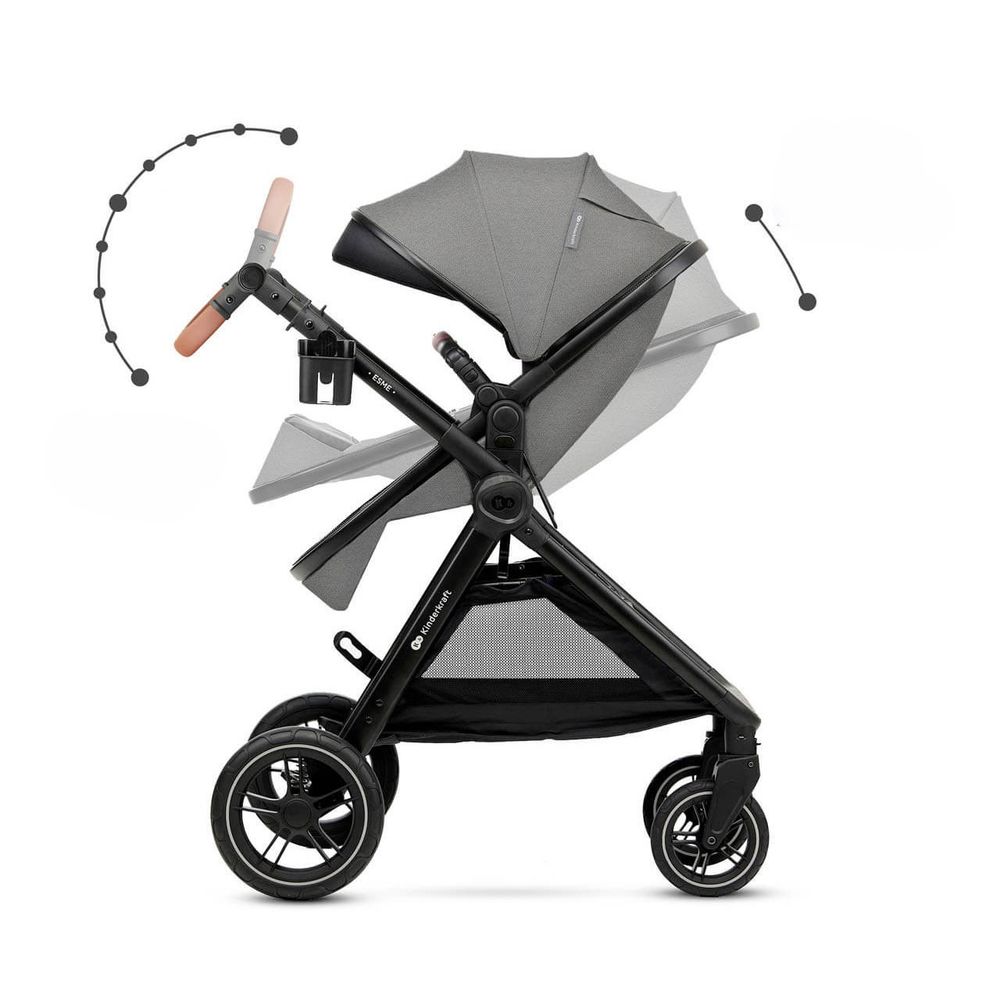 Kinderkraft Kolica za bebe Esme Set 3u1, Moonlight Grey slika 9