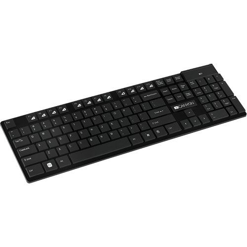 CANYON 2.4GHZ wireless keyboard, 105 keys, slim design, chocolate key caps, AD layout (Black) slika 1