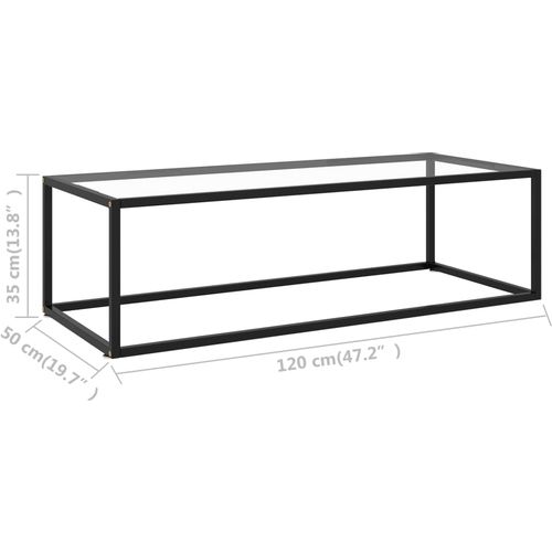 Stolić za kavu crni s kaljenim staklom 120 x 50 x 35 cm slika 13