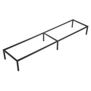 Five modul za policu sa nogarama (134 x 29 x15.2 cm), metal, crna
