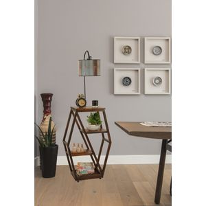 Asos Ceviz Lambader Silindir Renkli Abajurlu Walnut Floor Lamp