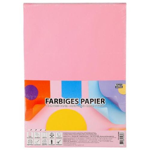 TipTop Office Papir u boji A4 250/1, pastel roza slika 1