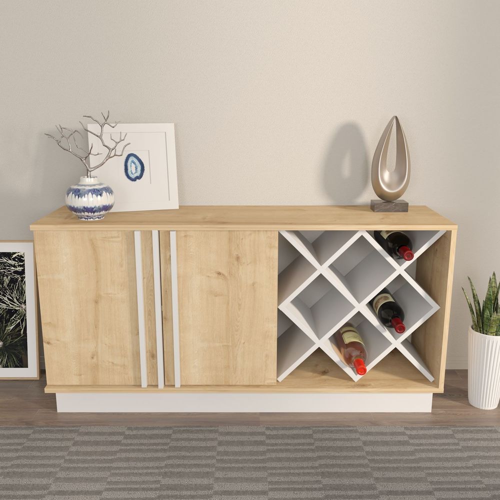 Sideboard Luna - boje safirni hrast i bijela slika 2