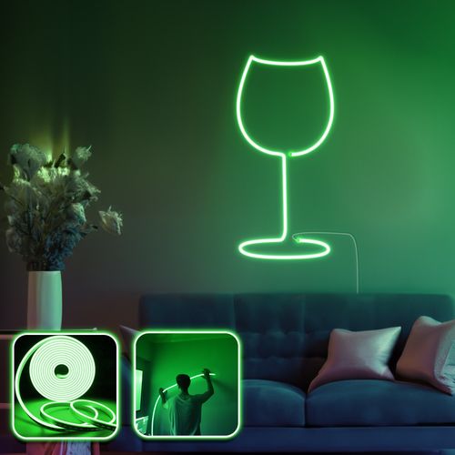 Opviq Dekorativna zidna led rasvjeta Wine Glass - Medium - Green slika 1