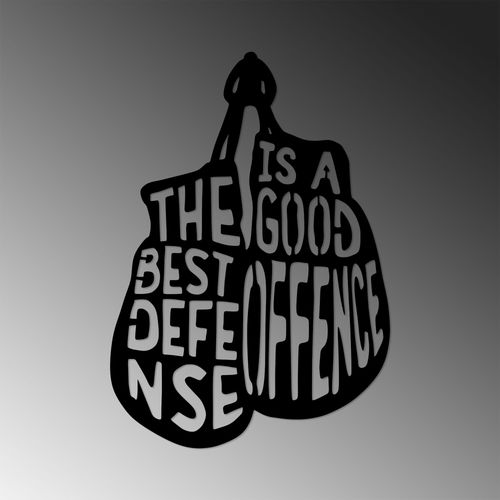 Wallity Metalna zidna dekoracija, The Best Defense Is A Good Offence - 455 slika 1