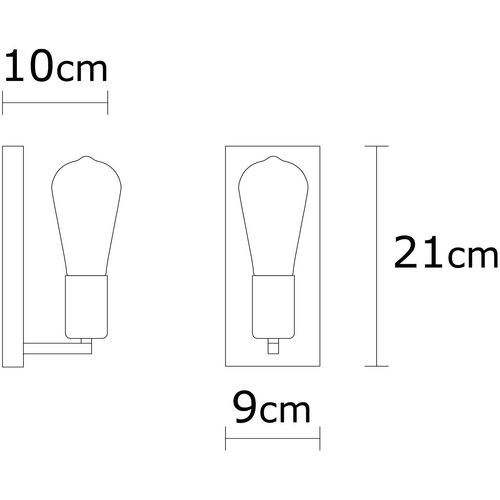 Opviq Zidna lampa KARAIN crna, metal 9 x 10 x 21 cm, 3 xE27 40 W, Karain - N-1353 slika 3