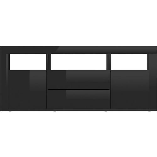 TV ormarić visoki sjaj crni 120 x 30 x 50 cm od iverice slika 39