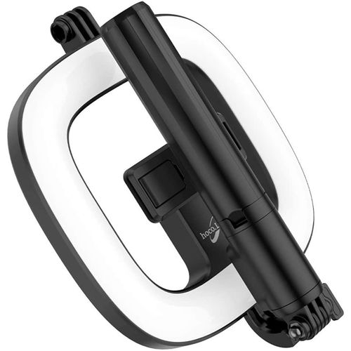 Hoco - Selfie Stick Showfull (LV03 Plus) - LED prsten-za telefone 4.7 - 6.5 i GoPro 1/4 vijak - crni slika 3
