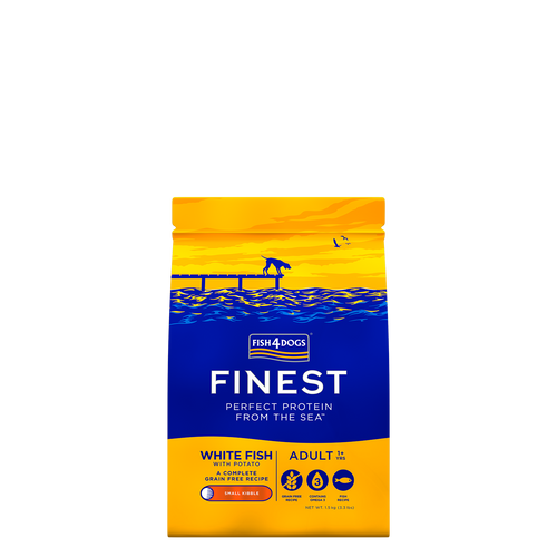 Fish4Dogs Finest White fish Adult, Small kibble - male granule, bijela riba 1.5 kg slika 1