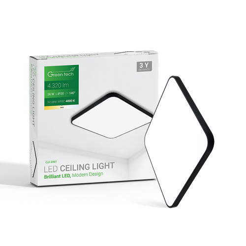 Green Tech LED plafonjera 36W, 4000K, 48x48cm slika 2