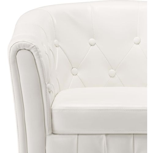 Fotelja od umjetne kože s osloncem za noge bijela slika 28