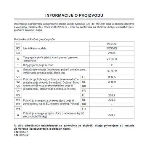 Amica Domino Električna Ploča PE0420 (27615) - Inox slika 6