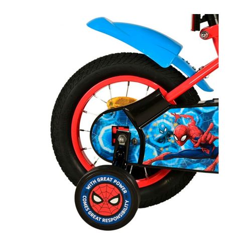 Dječji bicikl Spider-Man 12" s pomoćnim kotačima crveni/plavi slika 7