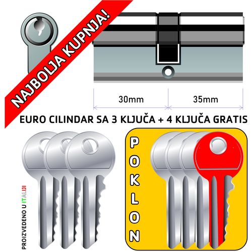 Cilindar 65mm 30/35 ISEO F5 slika 1