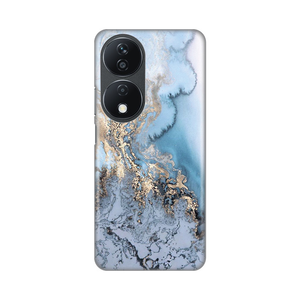 Torbica Silikonska Print za Honor X7b Blue Gold Marble