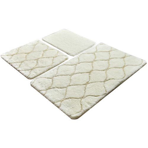 Infinity - Ecru Ecru Acrylic Bathmat Set (3 Pieces) slika 2