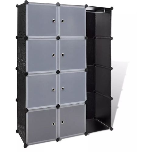 240497 Modular Cabinet with 9 Compartments 37x115x150 cm Black and White slika 9