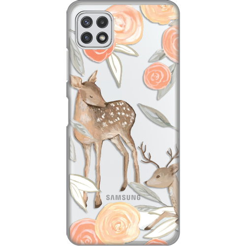Torbica Silikonska Print Skin za Samsung A226B Galaxy A22 5G Flower Deer slika 1