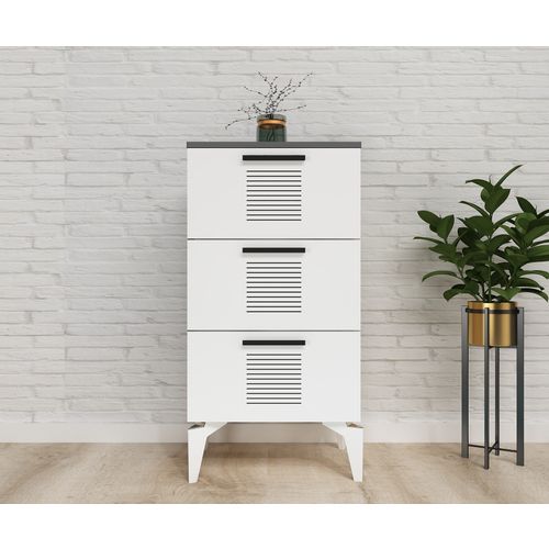 Asimo H - Anthracite, White AnthraciteWhite Multi Purpose Cabinet slika 1