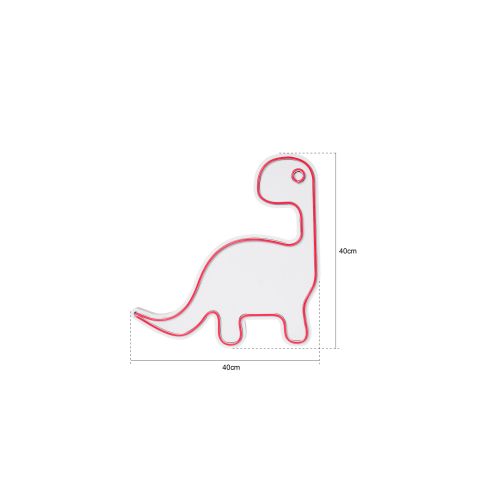 Wallity Ukrasna plastična LED rasvjeta, Dino the Dinosaur - Pink slika 7