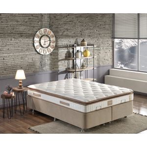 Woody Fashion Madrac, Bijela boja Smeđa, Queen 200x200 cm Double Size Padded Firm Mattress