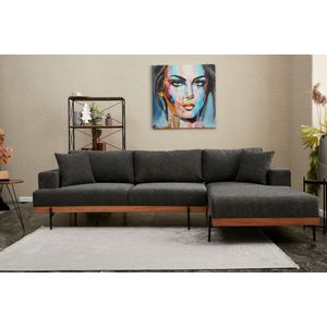 Atelier Del Sofa Kutna garnitura, Antracit, Liva Right - Anthracite