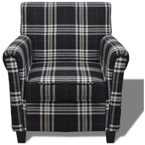 Sofa fotelja od tkanine s jastukom crna slika 29