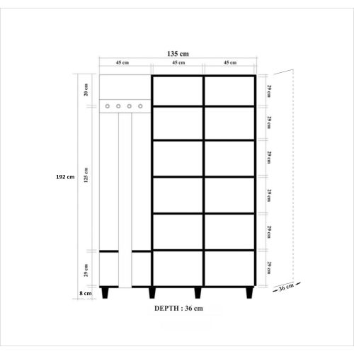 Garmanto 135-200 Sonoma Oak Hall Stand slika 7