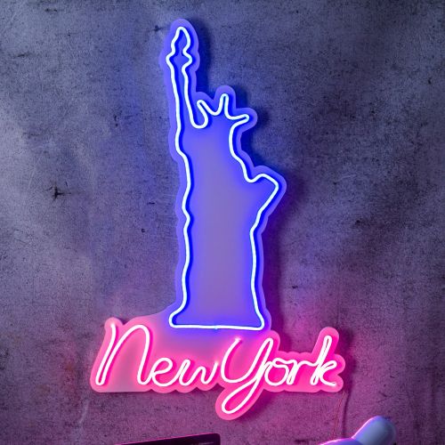 Wallity Ukrasna plastična LED rasvjeta, New York - Pink slika 8