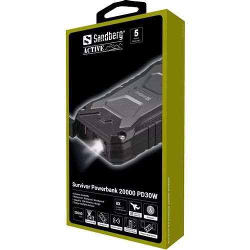 Prijenosna baterija Sandberg Survivor Powerbank 20000 PD30W slika 5