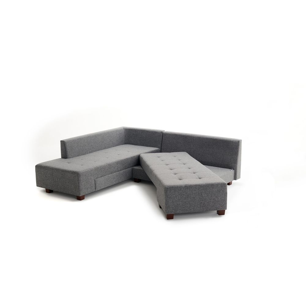 Ugaona Sofa na Razvlačenje Manama - Lijevi Kut, Siva slika 5