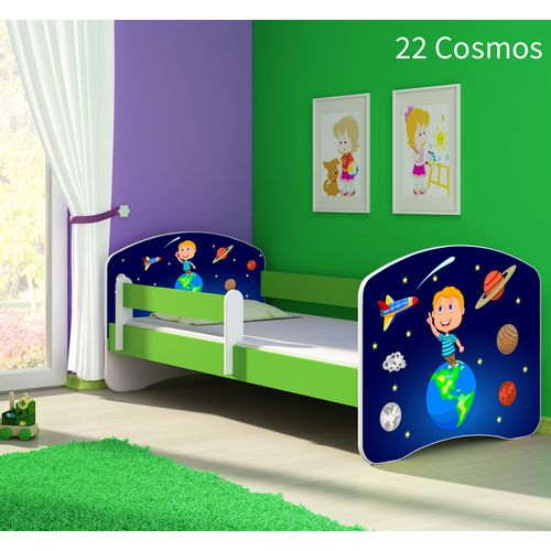 Dječji krevet ACMA s motivom, bočna zelena 160x80 cm 22-cosmos slika 1